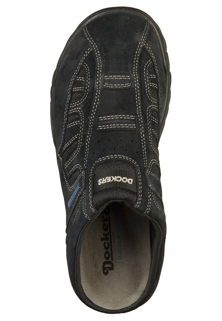 Dockers Pantoletten Veloursleder Schwarz - surf4shoes