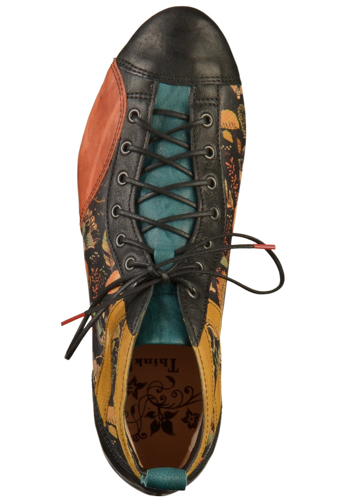 Think! Halbschuhe Leder Schwarz/Gelb - surf4shoes