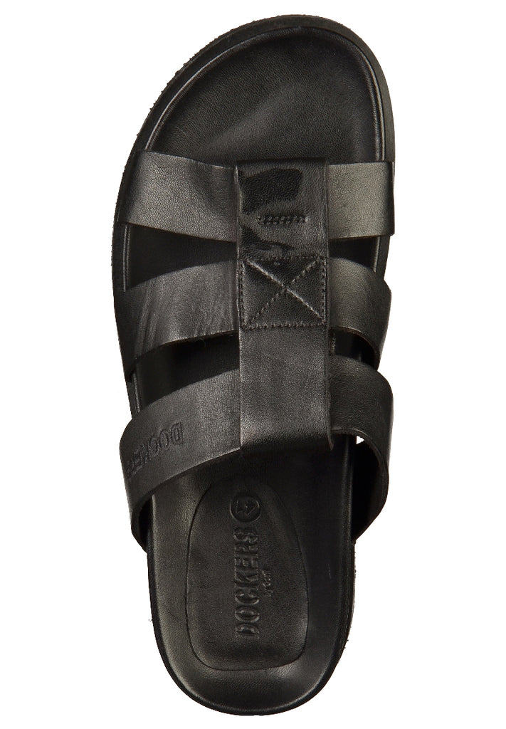 Dockers Pantoletten Leder Schwarz - surf4shoes