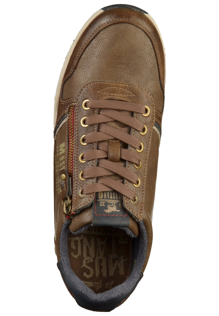 Mustang Sneaker Lederimitat Dunkelbraun - surf4shoes