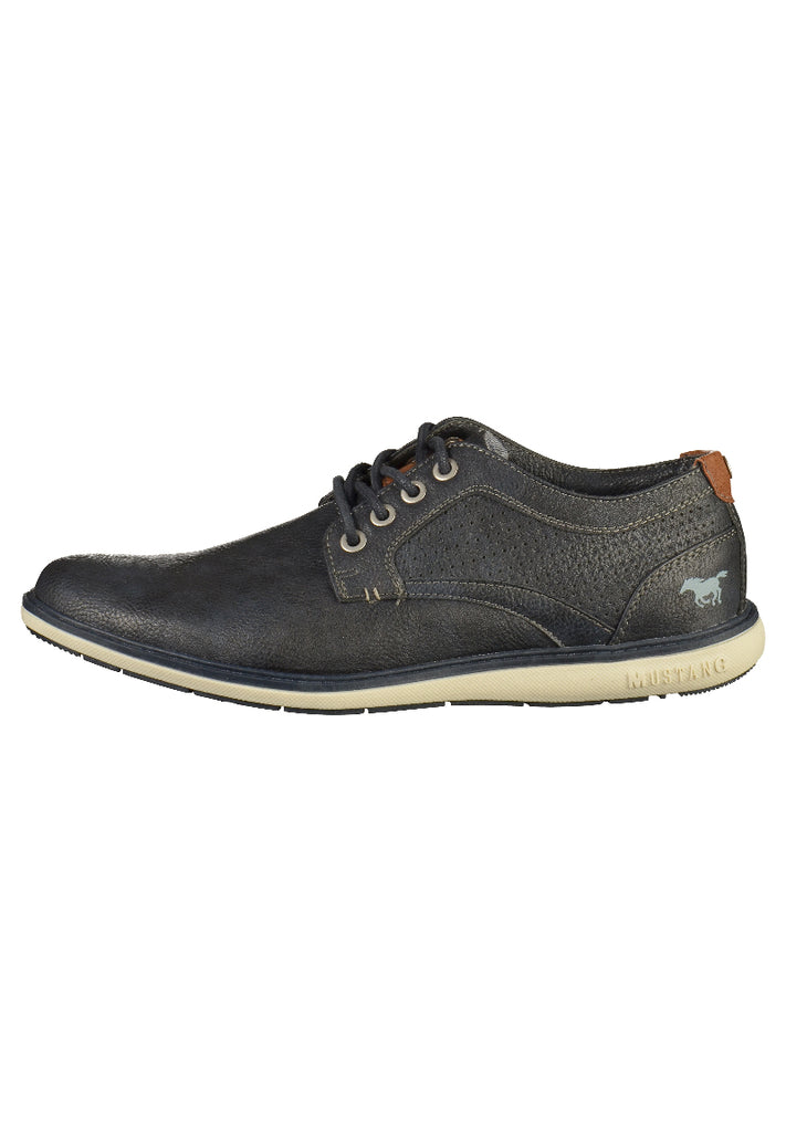 Mustang Halbschuhe Lederimitat Navy - surf4shoes