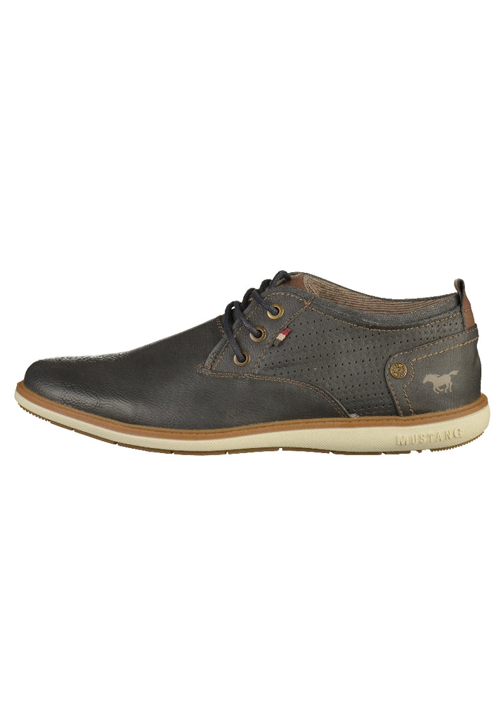 Mustang Halbschuhe Lederimitat Dunkelgrau - surf4shoes