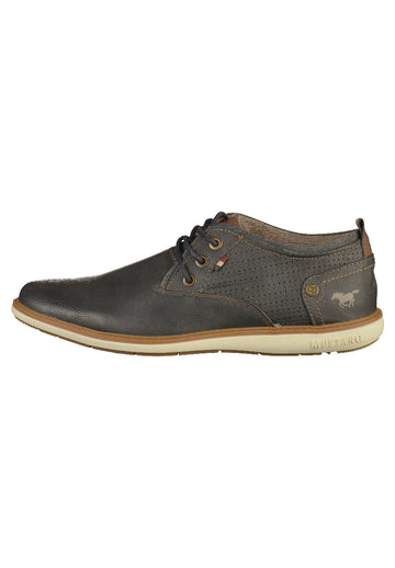 Mustang Halbschuhe Lederimitat Dunkelgrau - surf4shoes