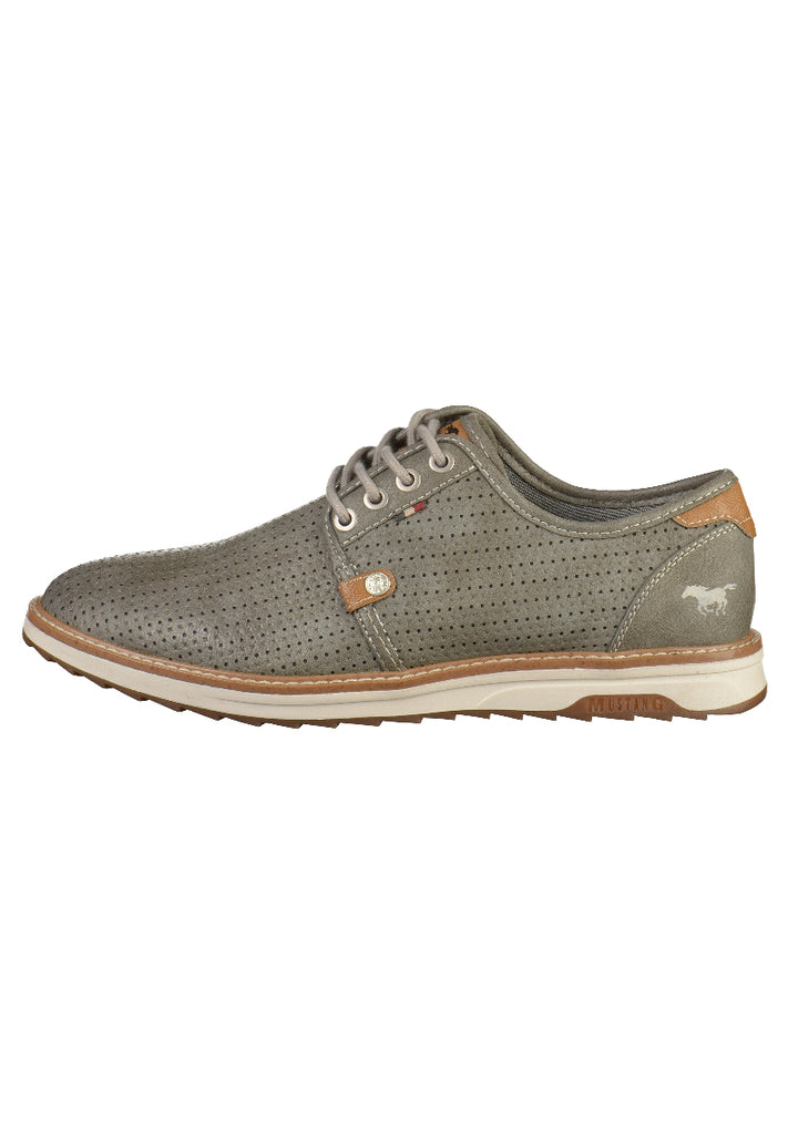 Mustang Halbschuhe Lederimitat Dunkelgrau - surf4shoes