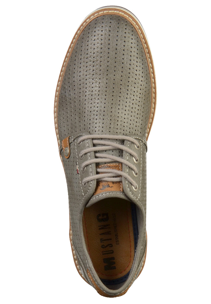 Mustang Halbschuhe Lederimitat Dunkelgrau - surf4shoes