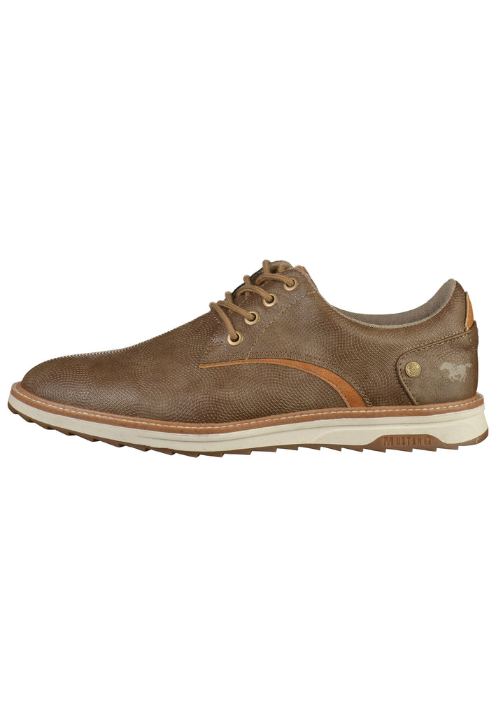 Mustang Halbschuhe Lederimitat Braun - surf4shoes