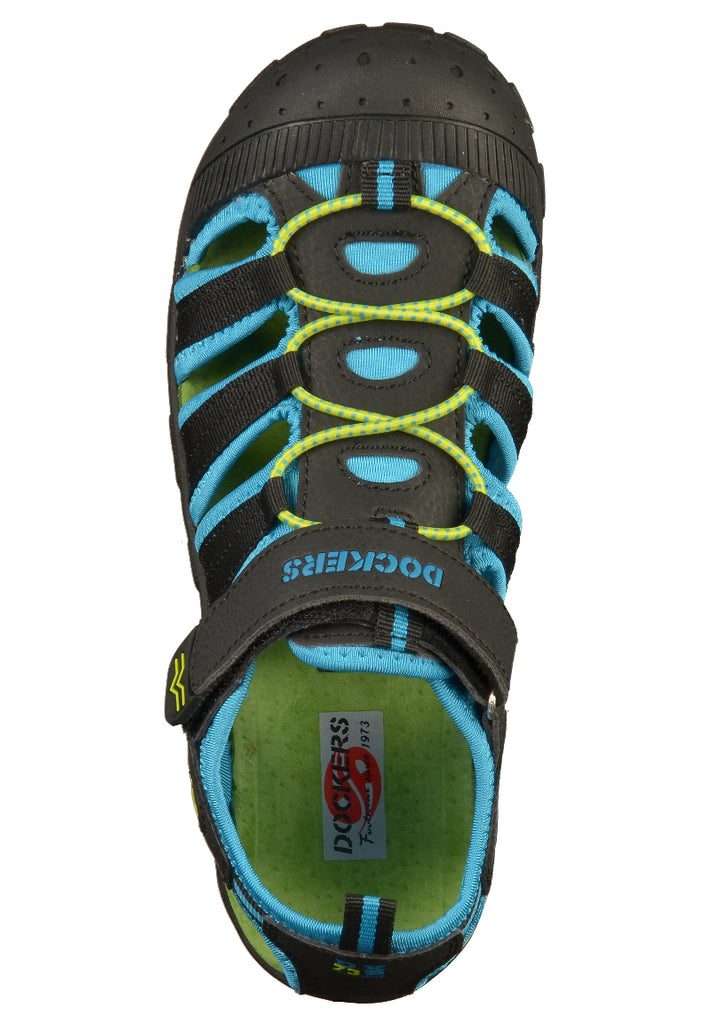 Dockers Sandalen Lederimitat/Textil Schwarz - surf4shoes