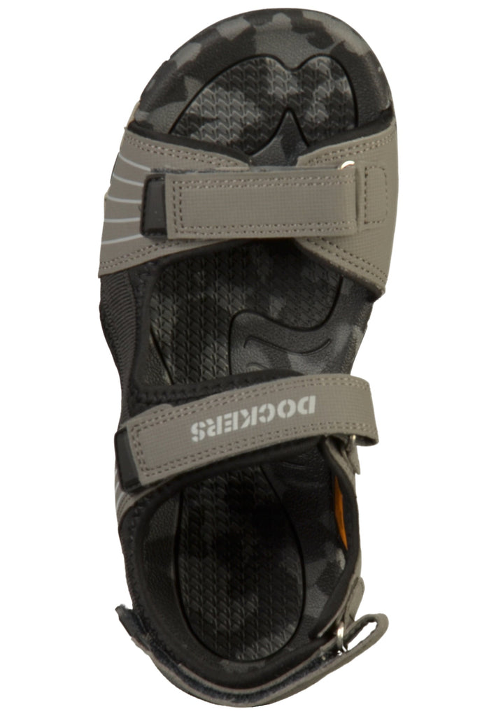 Dockers Sandalen Lederimitat/Textil Schwarz/Grau - surf4shoes
