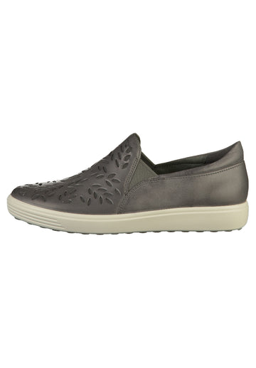 ecco Slipper Leder/Textil Dunkelgrau - surf4shoes
