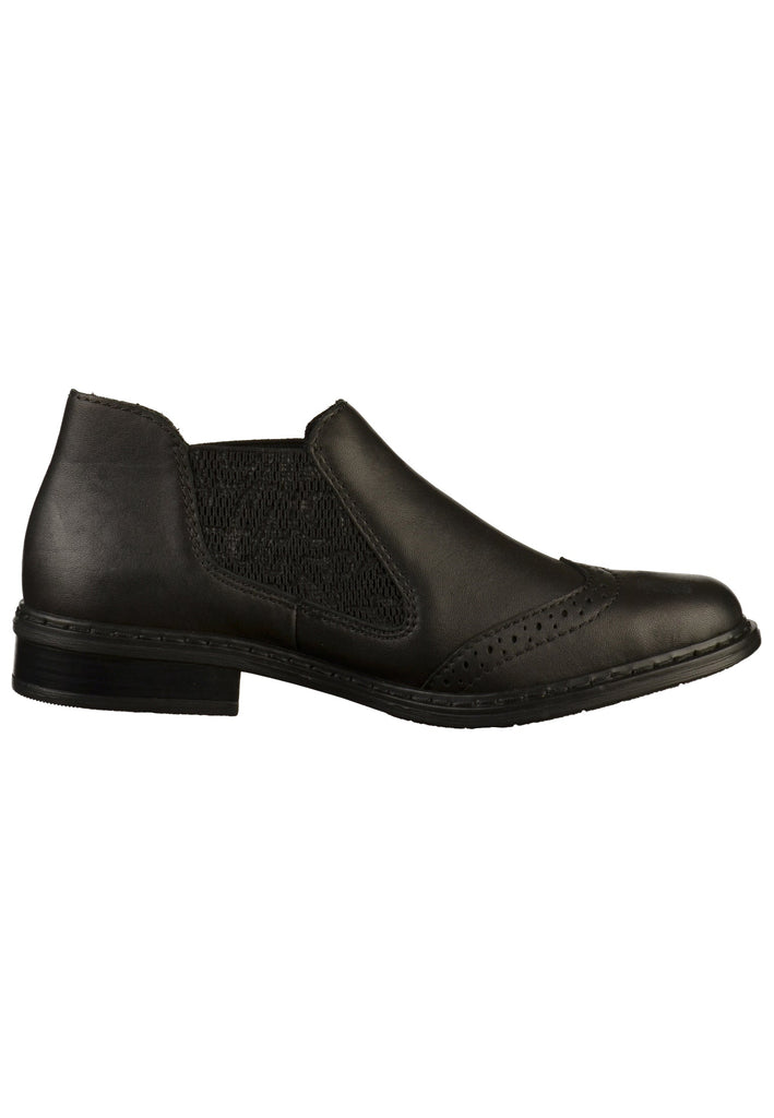 Rieker Stiefelette Glattleder Schwarz - surf4shoes