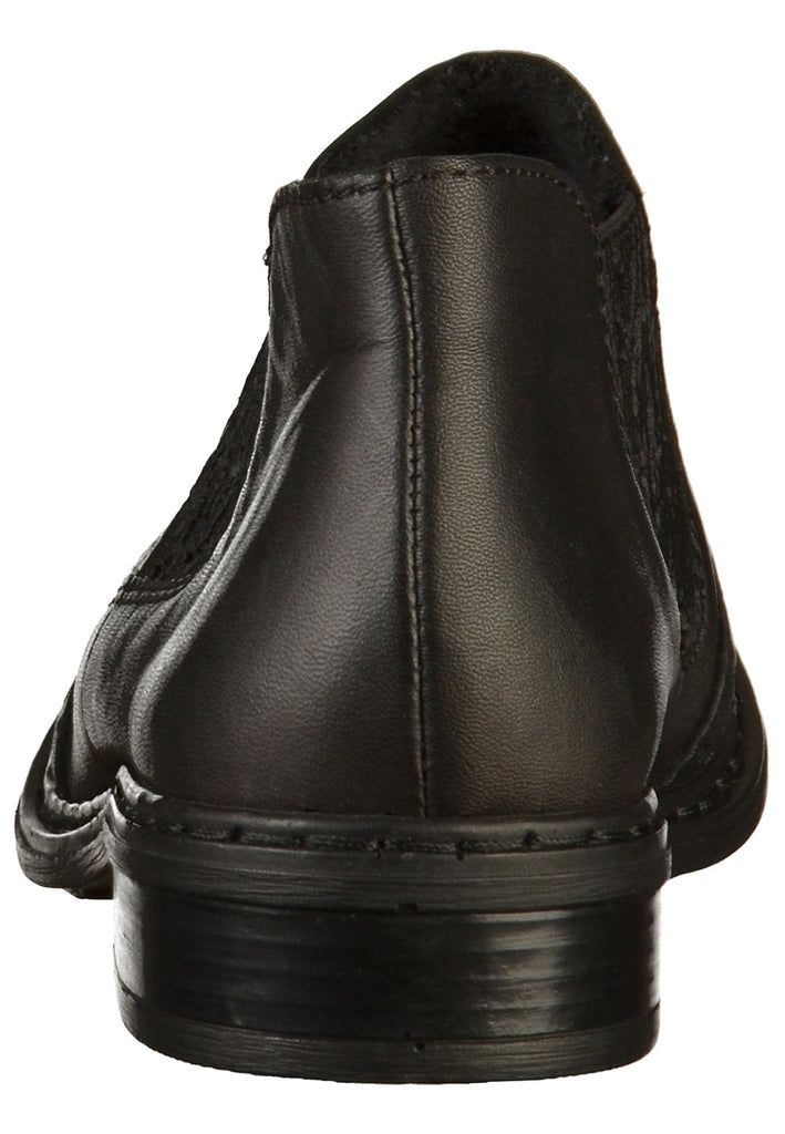 Rieker Stiefelette Glattleder Schwarz - surf4shoes