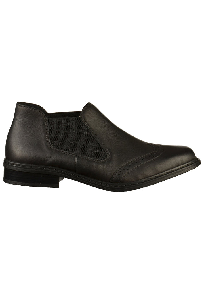 Rieker Stiefelette Glattleder Schwarz - surf4shoes