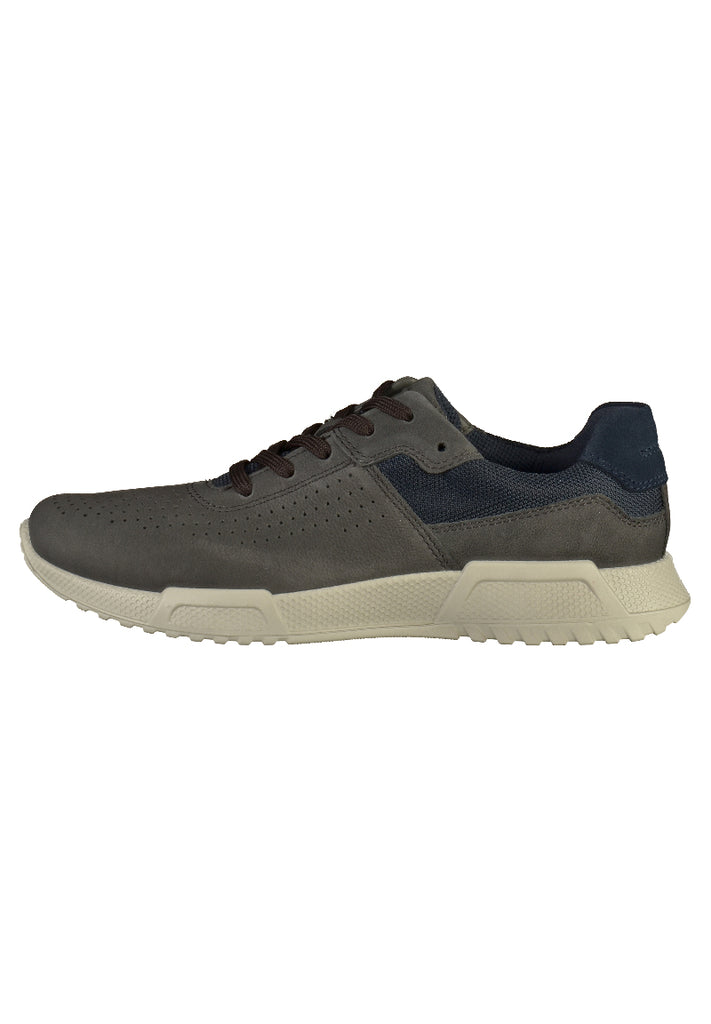 ecco Sneaker Leder/Textil Grau/Blau - surf4shoes