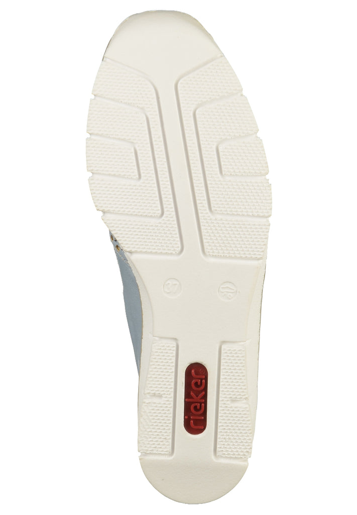 Rieker Slipper Lederimitat Hellblau - surf4shoes