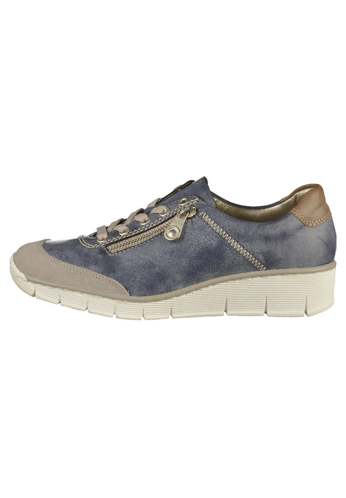 Rieker Sneaker Lederimitat Blau - surf4shoes