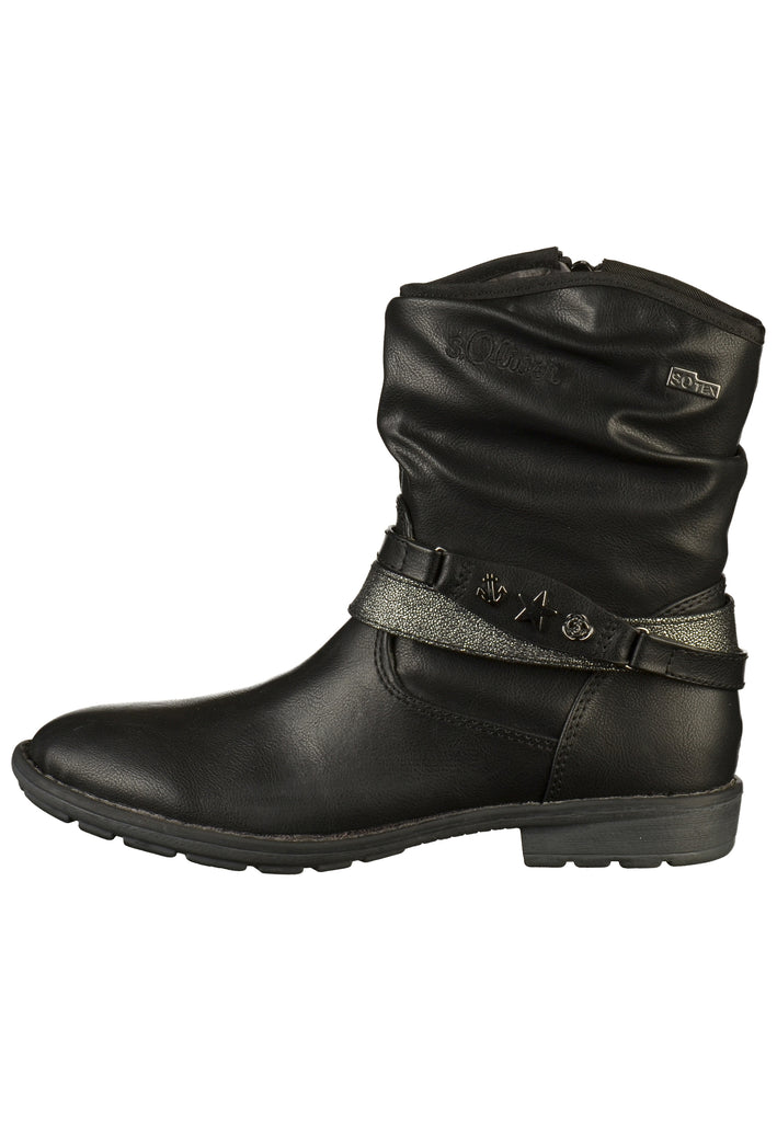 s.Oliver Stiefelette Nappaleder Schwarz - surf4shoes
