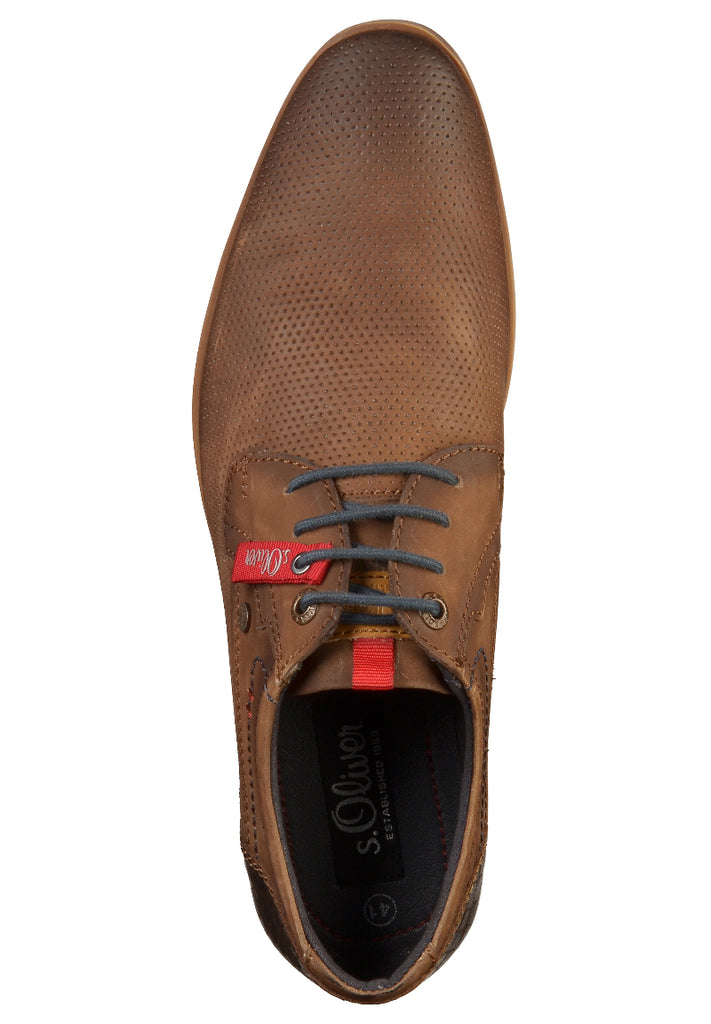 s.Oliver Halbschuhe Leder Cognac - surf4shoes