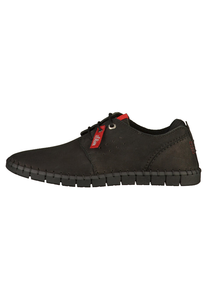 s.Oliver Halbschuhe Leder Schwarz - surf4shoes