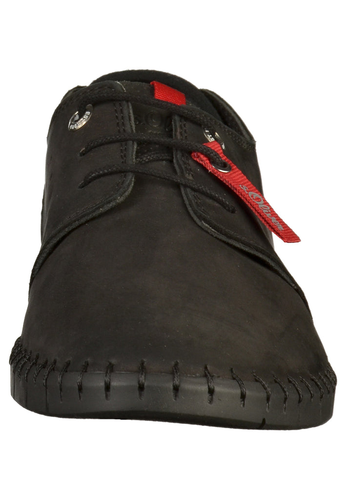 s.Oliver Halbschuhe Leder Schwarz - surf4shoes