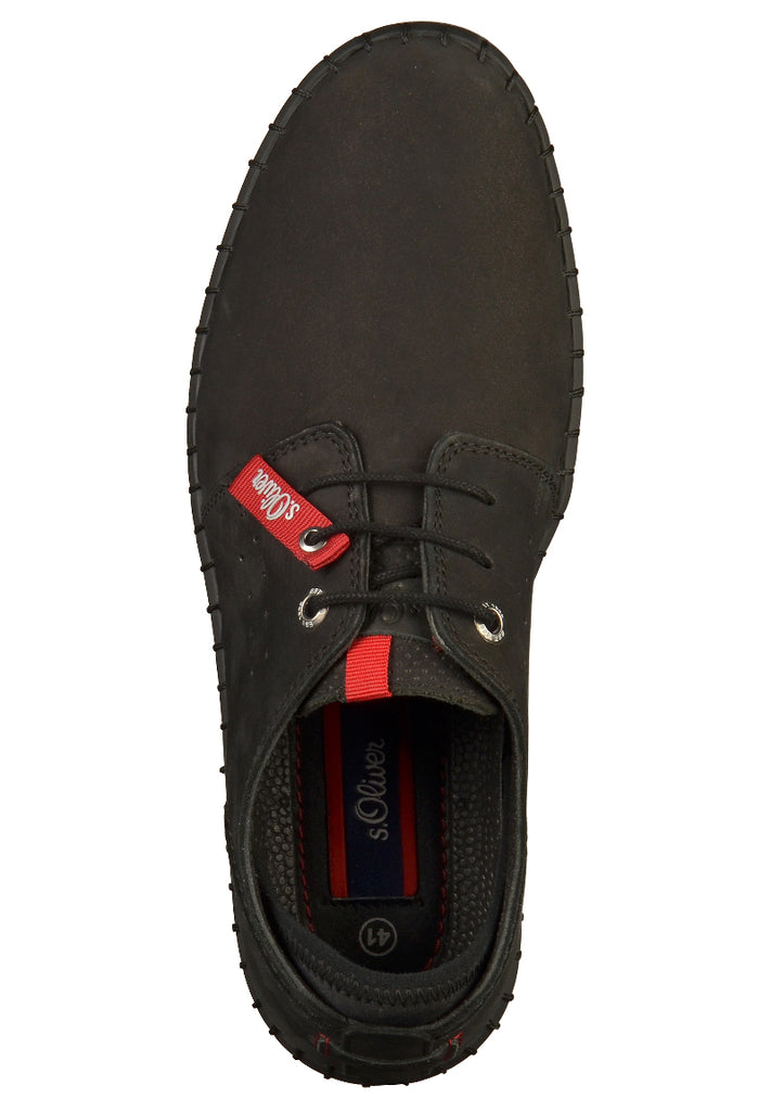 s.Oliver Halbschuhe Leder Schwarz - surf4shoes