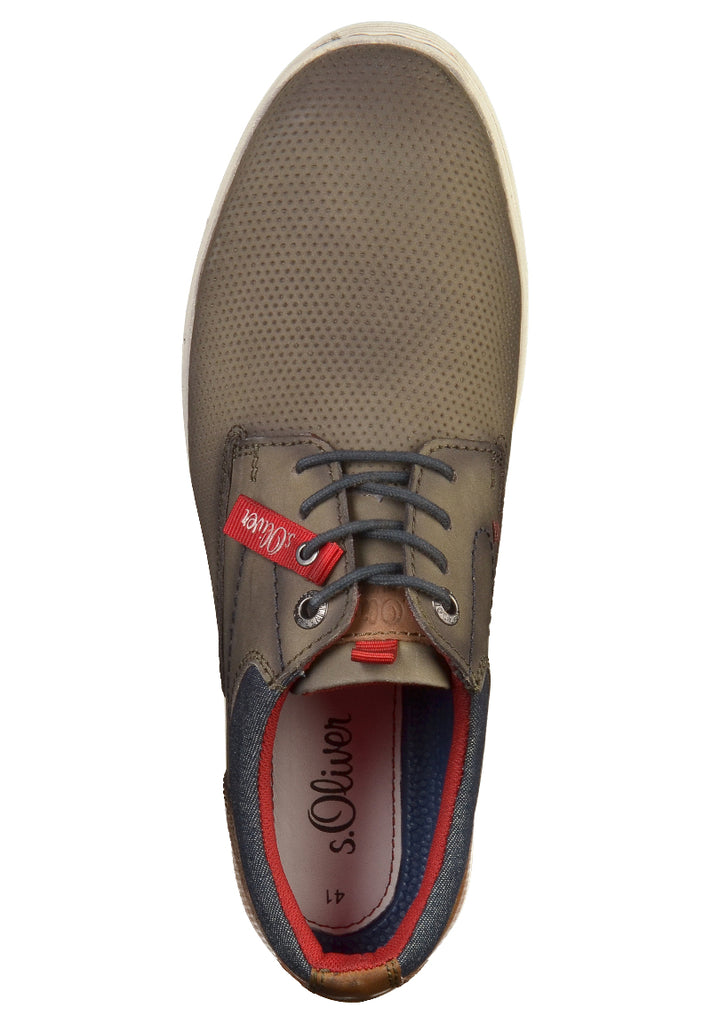 s.Oliver Halbschuhe Leder/Textil Khaki - surf4shoes