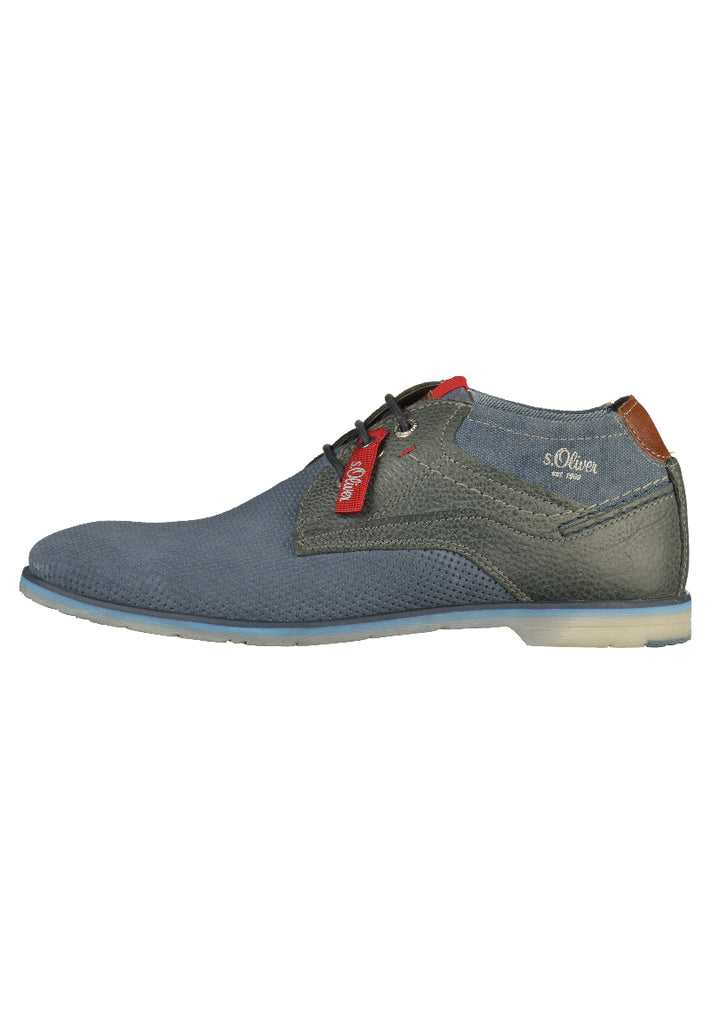 s.Oliver Halbschuhe Leder/Textil Blau - surf4shoes
