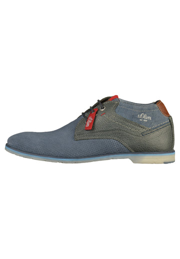 s.Oliver Halbschuhe Leder/Textil Blau - surf4shoes