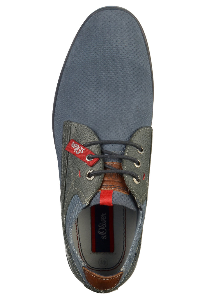 s.Oliver Halbschuhe Leder/Textil Blau - surf4shoes