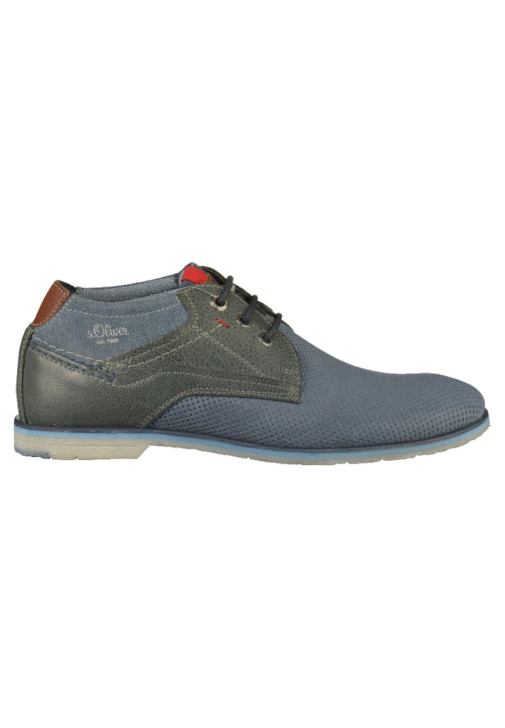 s.Oliver Halbschuhe Leder/Textil Blau - surf4shoes
