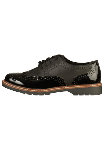 s.Oliver Halbschuhe Lederimitat Schwarz - surf4shoes