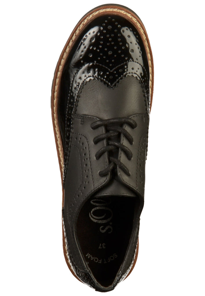 s.Oliver Halbschuhe Lederimitat Schwarz - surf4shoes