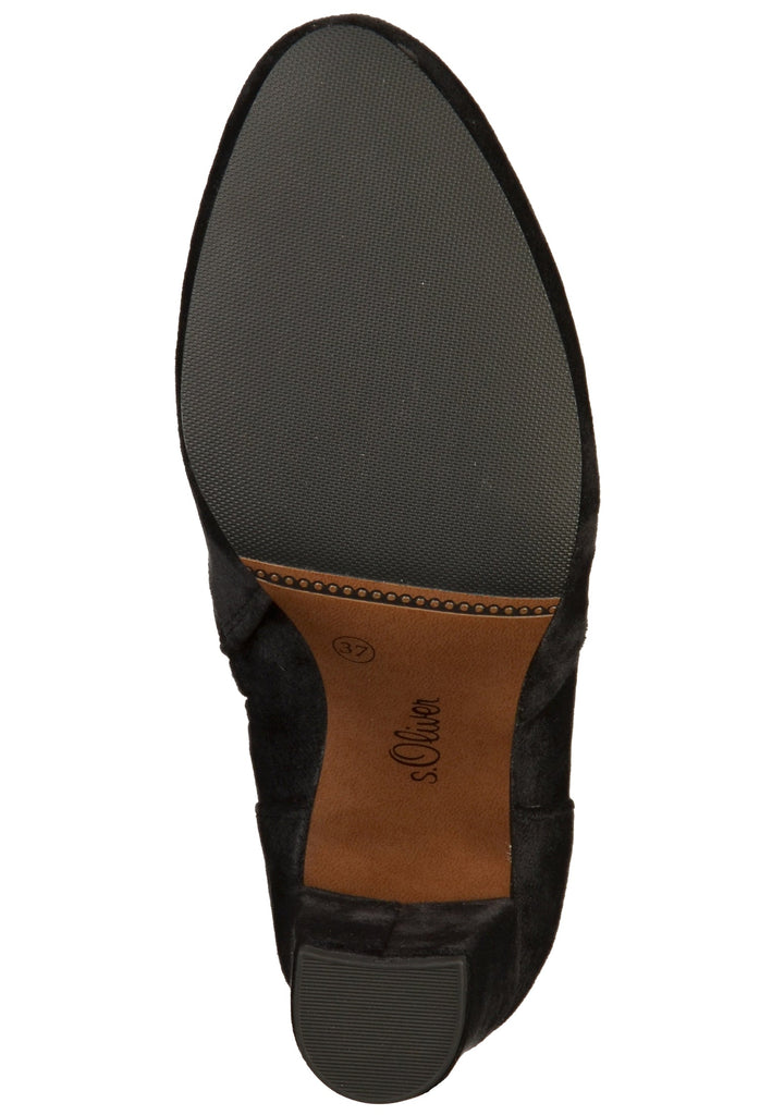s.Oliver Stiefelette Samt Schwarz - surf4shoes