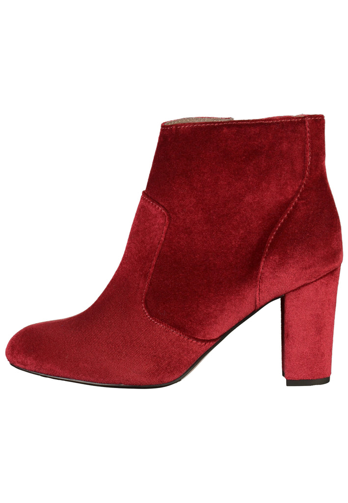s.Oliver Stiefelette Samt Dunkelrot - surf4shoes