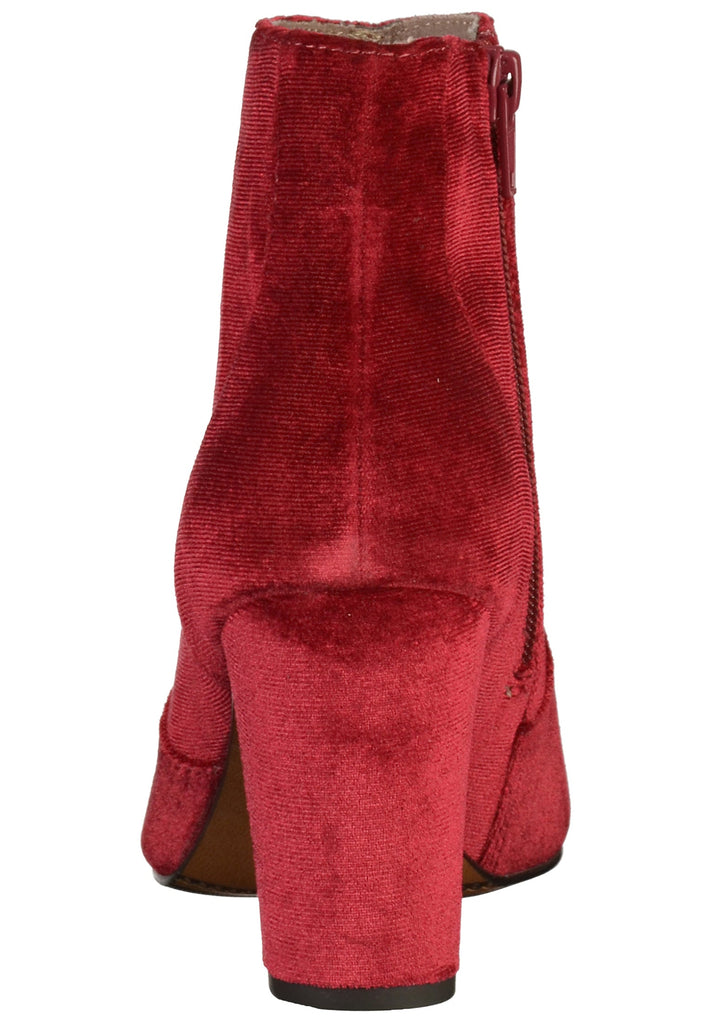 s.Oliver Stiefelette Samt Dunkelrot - surf4shoes