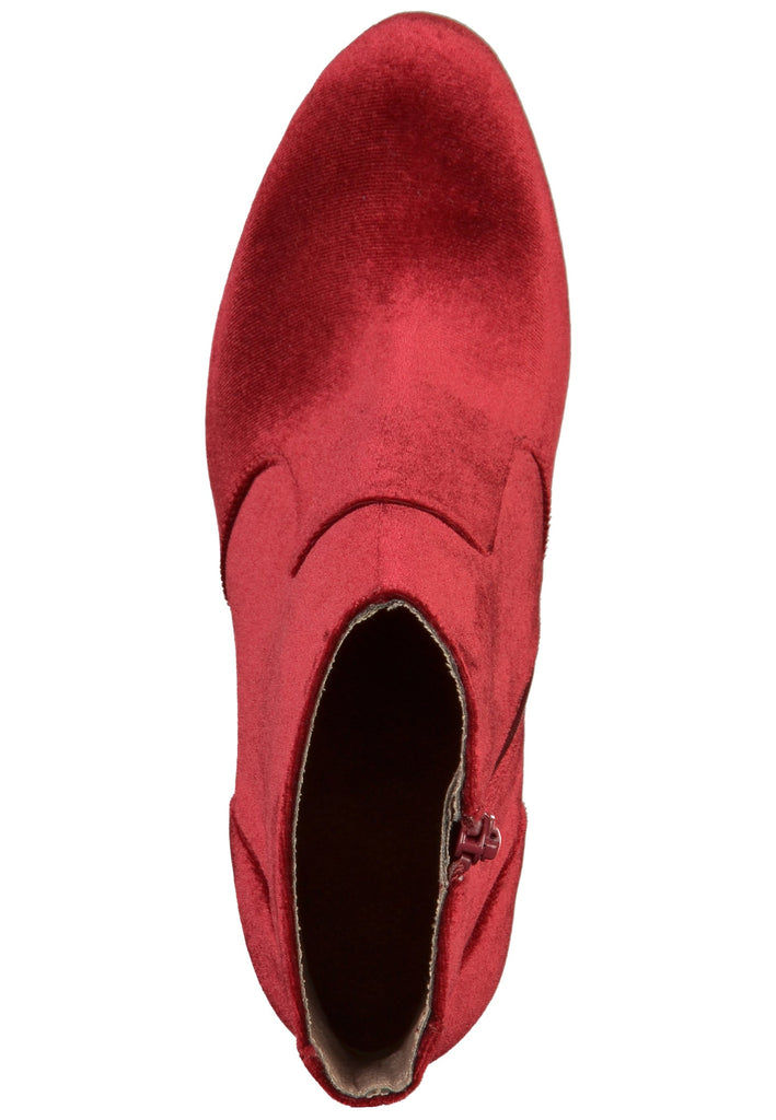 s.Oliver Stiefelette Samt Dunkelrot - surf4shoes