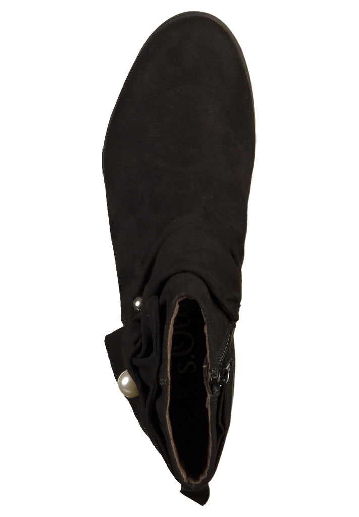s.Oliver Stiefelette Lederimitat Schwarz - surf4shoes