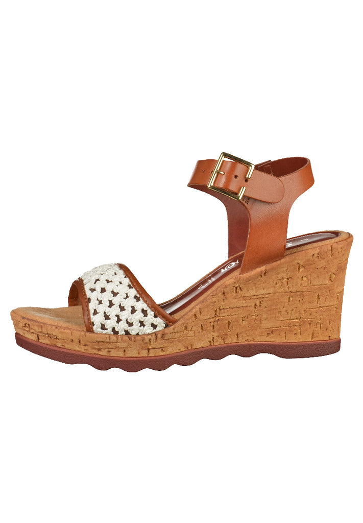 s.Oliver Sandalen Leder Cognac - surf4shoes