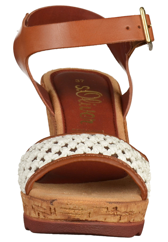 s.Oliver Sandalen Leder Cognac - surf4shoes