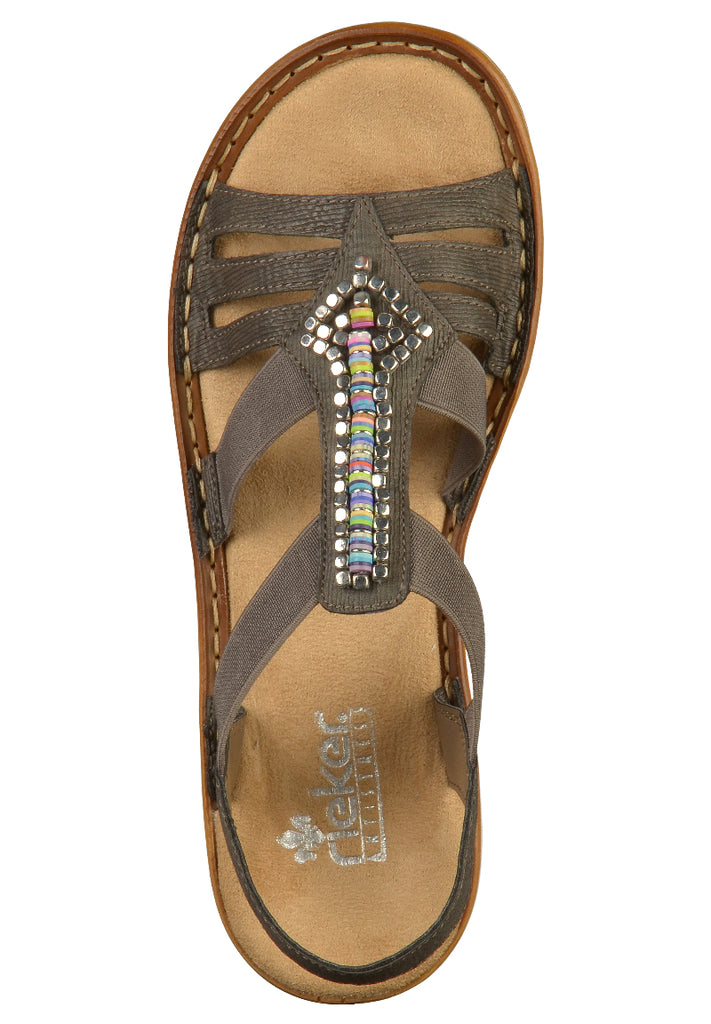 Rieker Sandalen Lederimitat Grau - surf4shoes