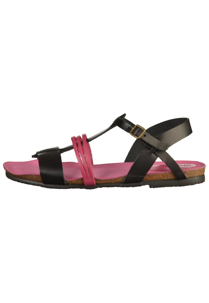 Kickers Sandalen Leder Schwarz/Pink - surf4shoes