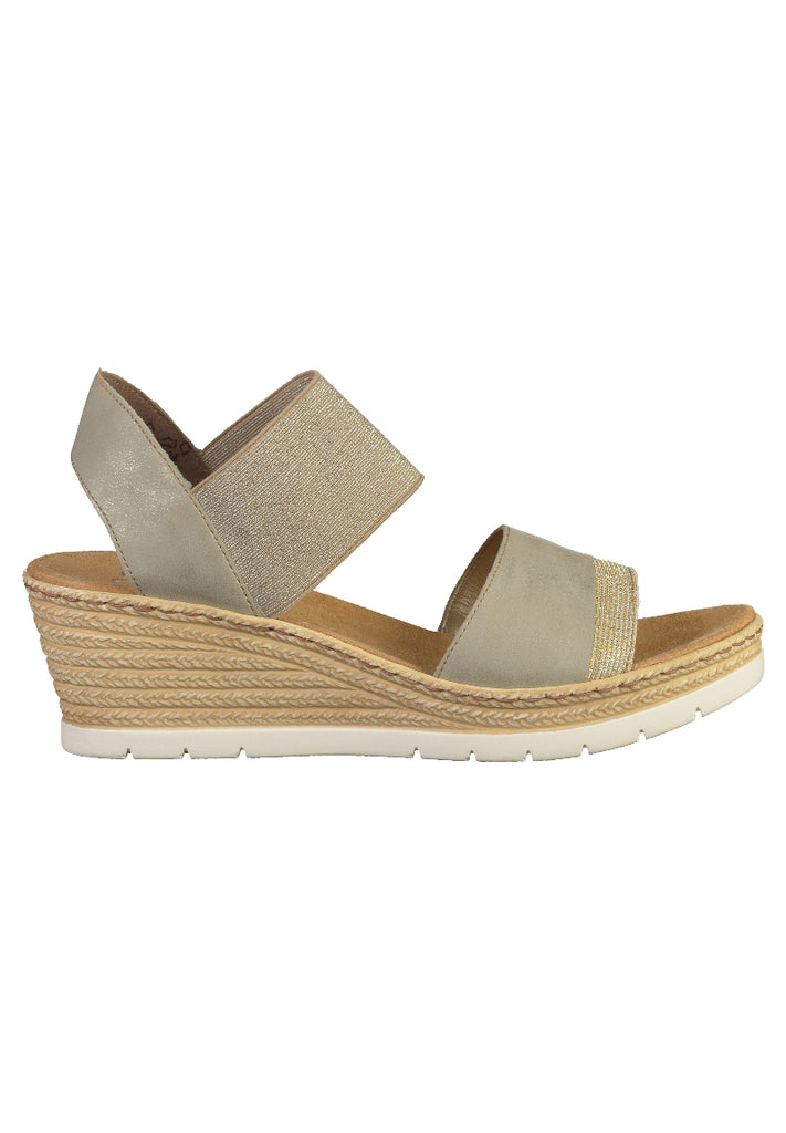 Rieker Sandalen Lederimitat Grau - surf4shoes