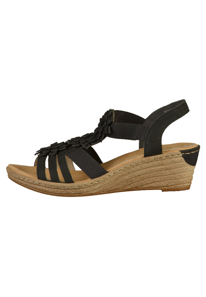 Rieker Sandalen Glattleder Schwarz - surf4shoes