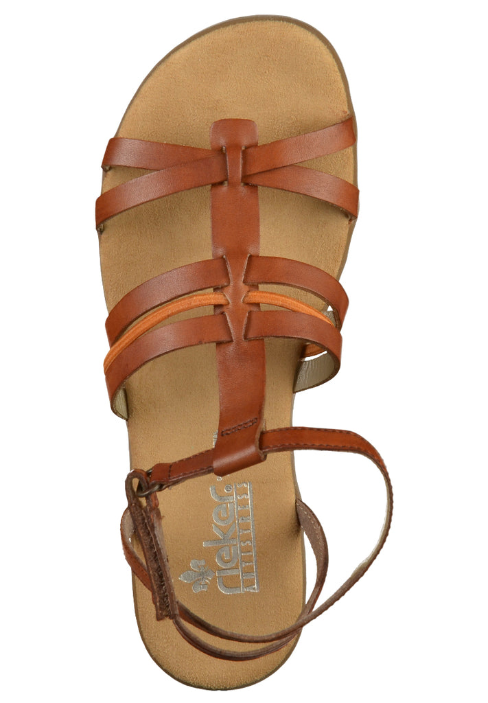 Rieker Sandalen Glattleder Braun - surf4shoes