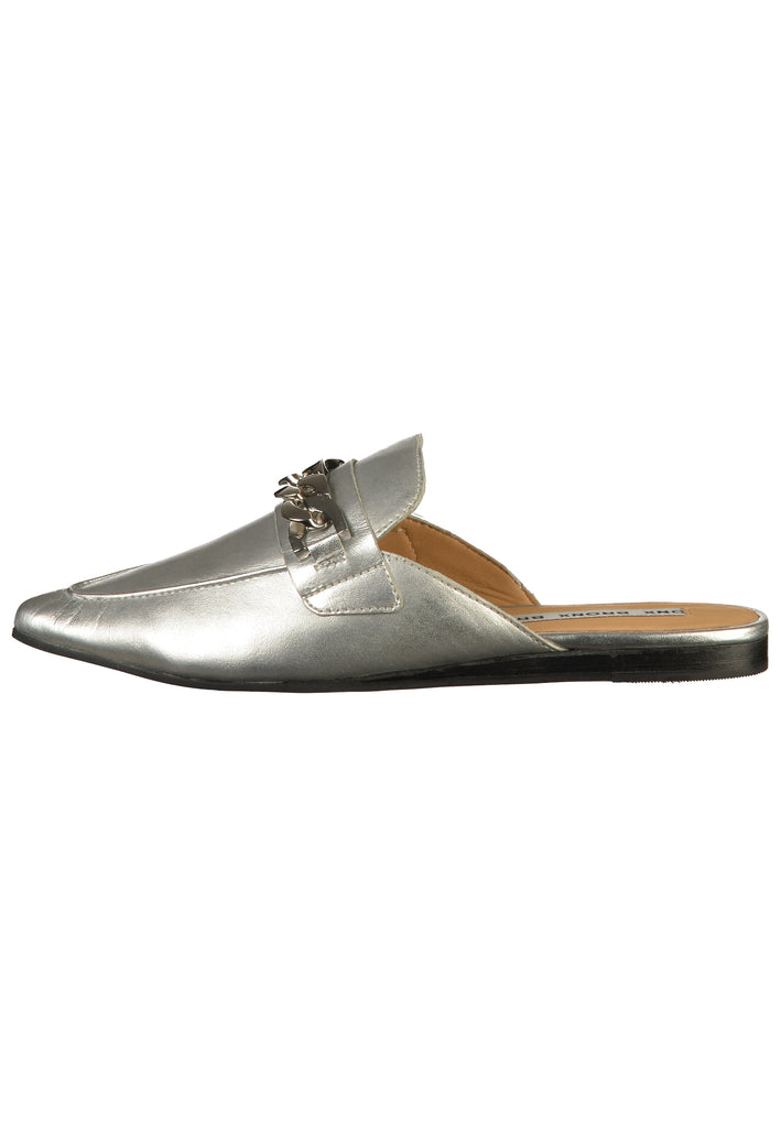 Bronx Pantoletten Leder Silber - surf4shoes