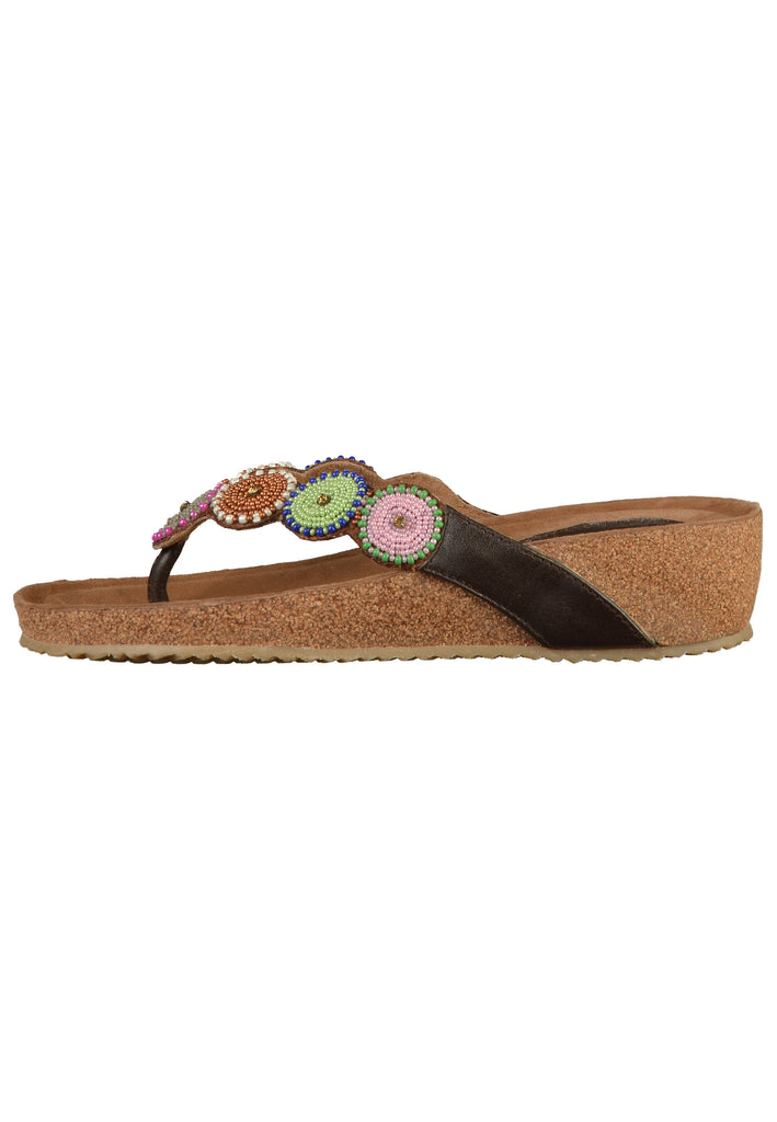 Lazamani Zehensteg Lederimitat/Textil Braun - surf4shoes