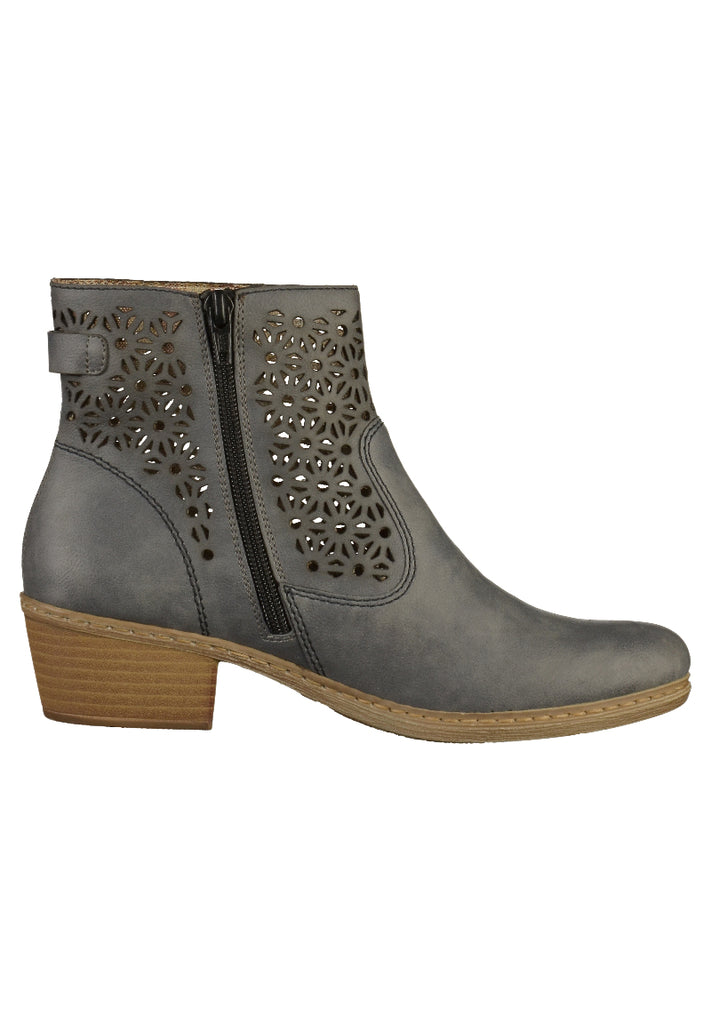 Rieker Stiefelette Lederimitat Blau - surf4shoes
