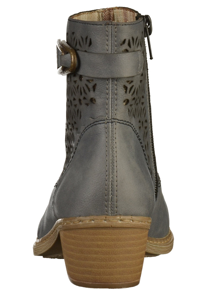 Rieker Stiefelette Lederimitat Blau - surf4shoes