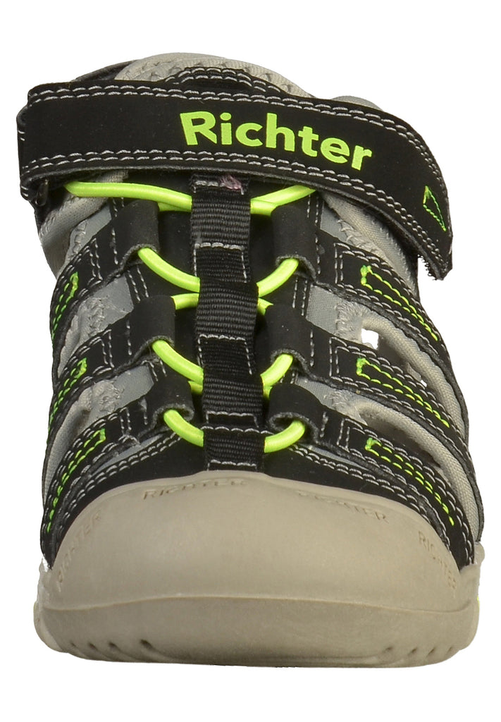 Richter Sandalen Lederimitat/Textil Schwarz - surf4shoes