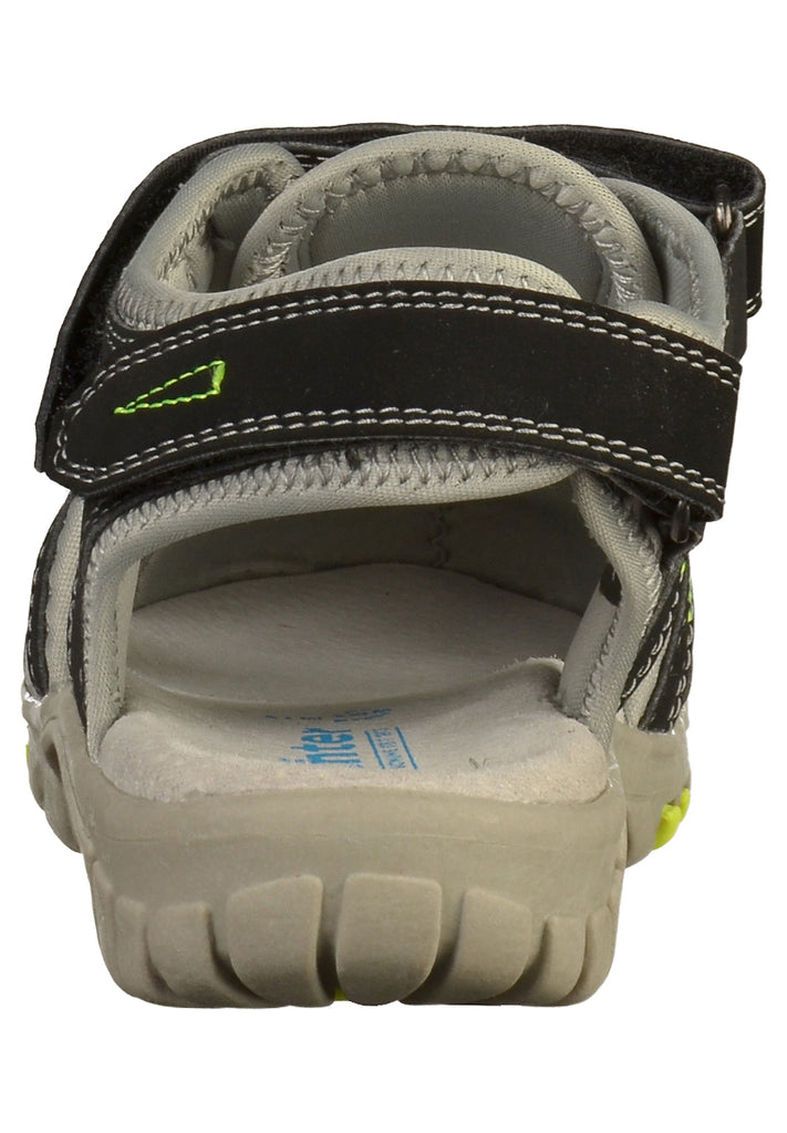 Richter Sandalen Lederimitat/Textil Schwarz - surf4shoes