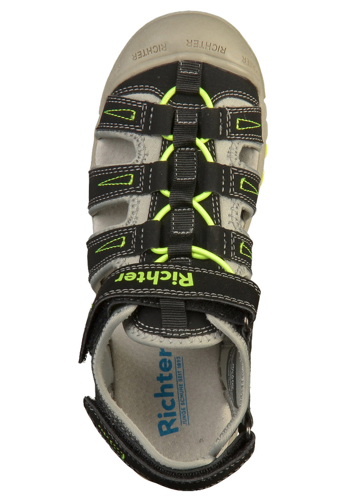 Richter Sandalen Lederimitat/Textil Schwarz - surf4shoes